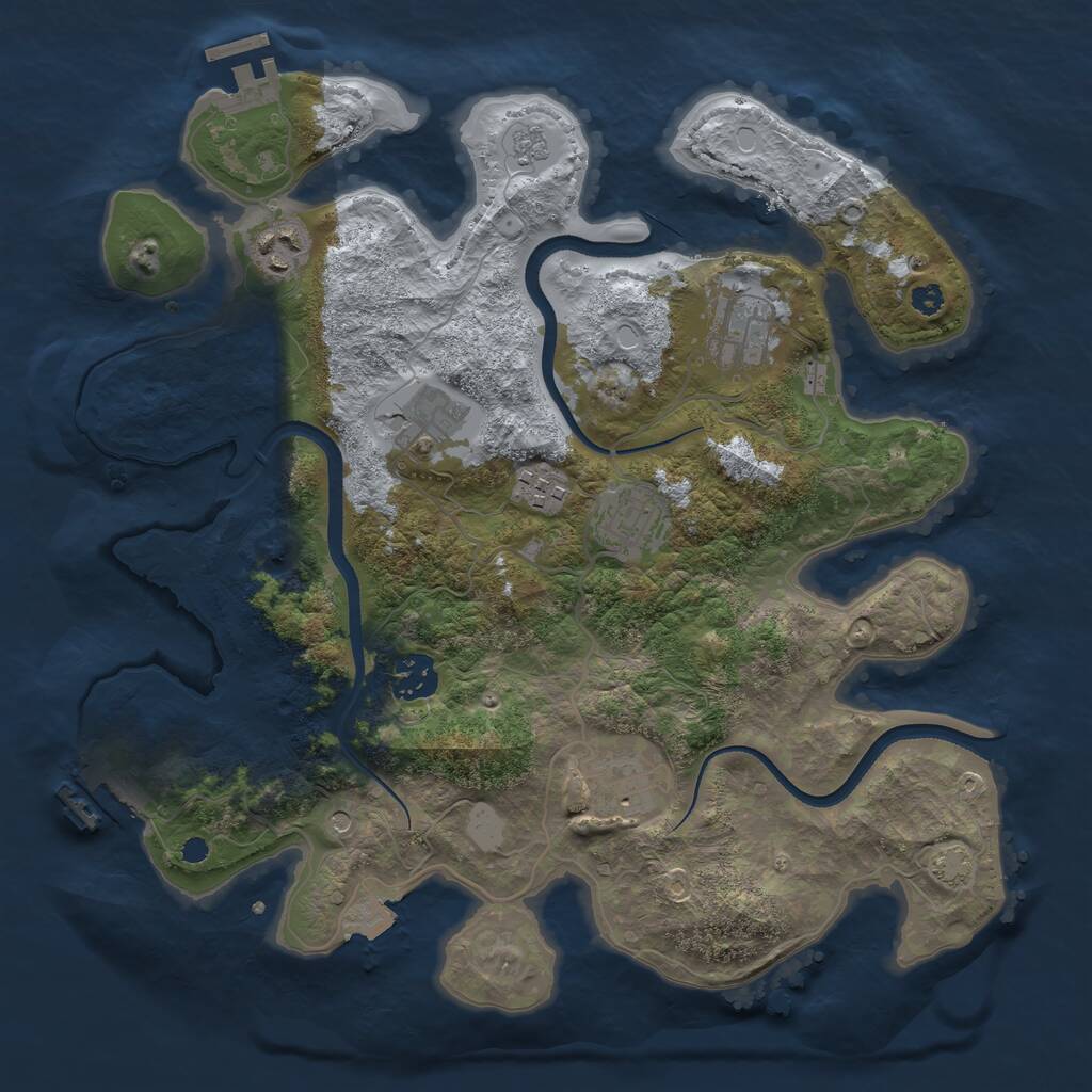 Rust Map: Procedural Map, Size: 3400, Seed: 907379158, 13 Monuments