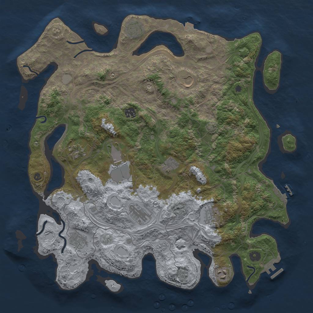 Rust Map: Procedural Map, Size: 4250, Seed: 929128647, 19 Monuments