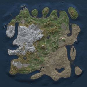 Thumbnail Rust Map: Procedural Map, Size: 3500, Seed: 170838, 16 Monuments