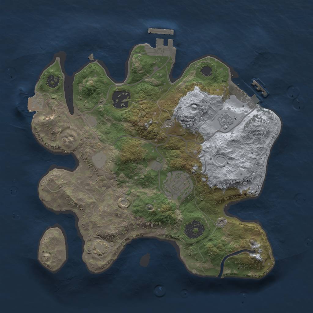Rust Map: Procedural Map, Size: 2500, Seed: 424652150, 10 Monuments