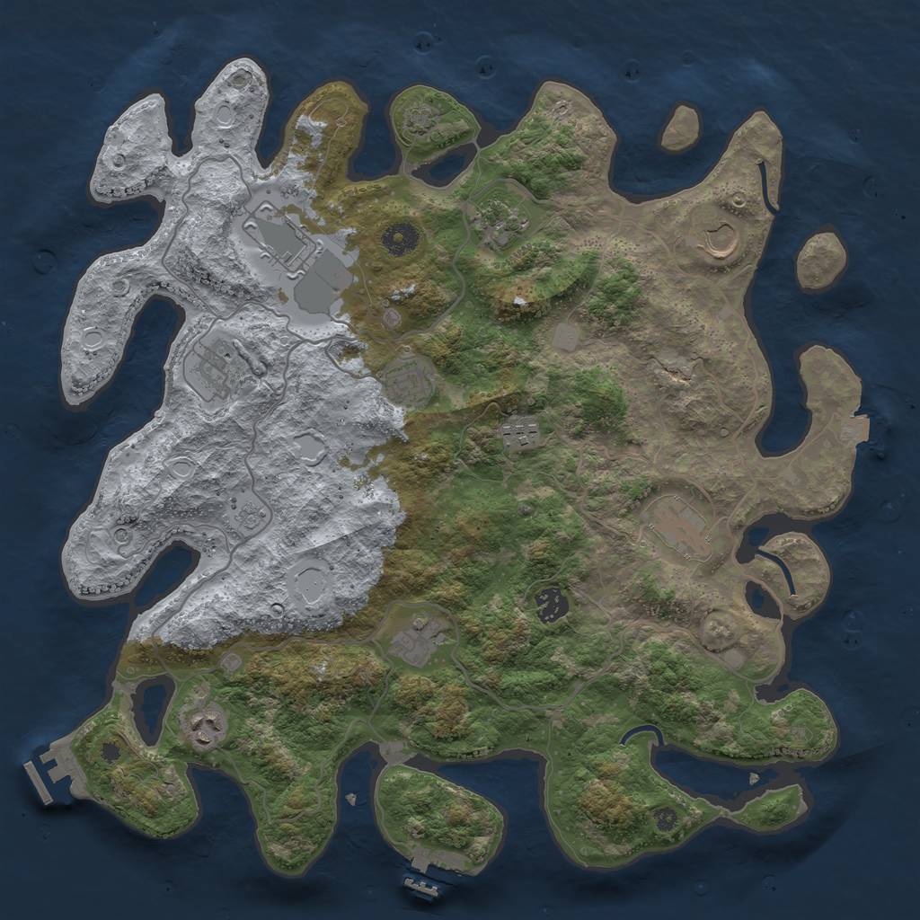 Rust Map: Procedural Map, Size: 4000, Seed: 809347146, 18 Monuments