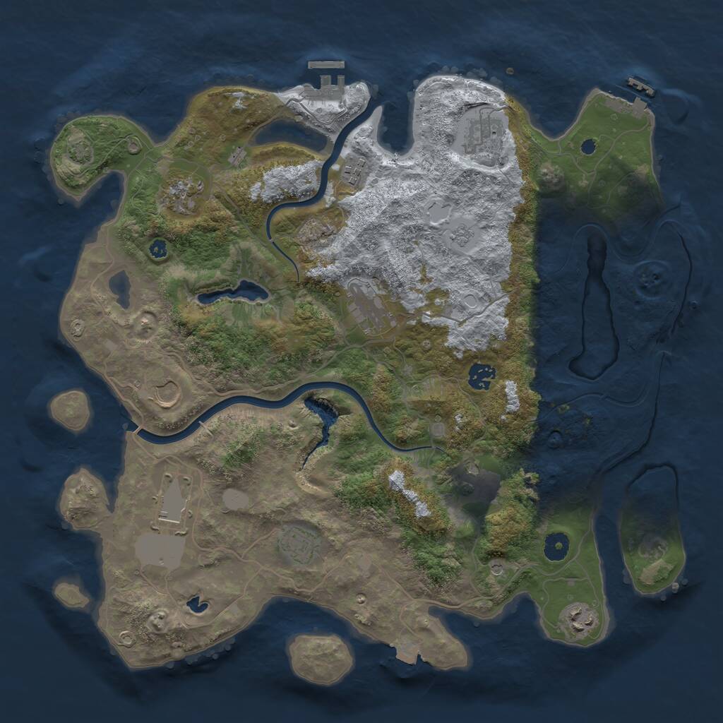 Rust Map: Procedural Map, Size: 4000, Seed: 98741565, 16 Monuments