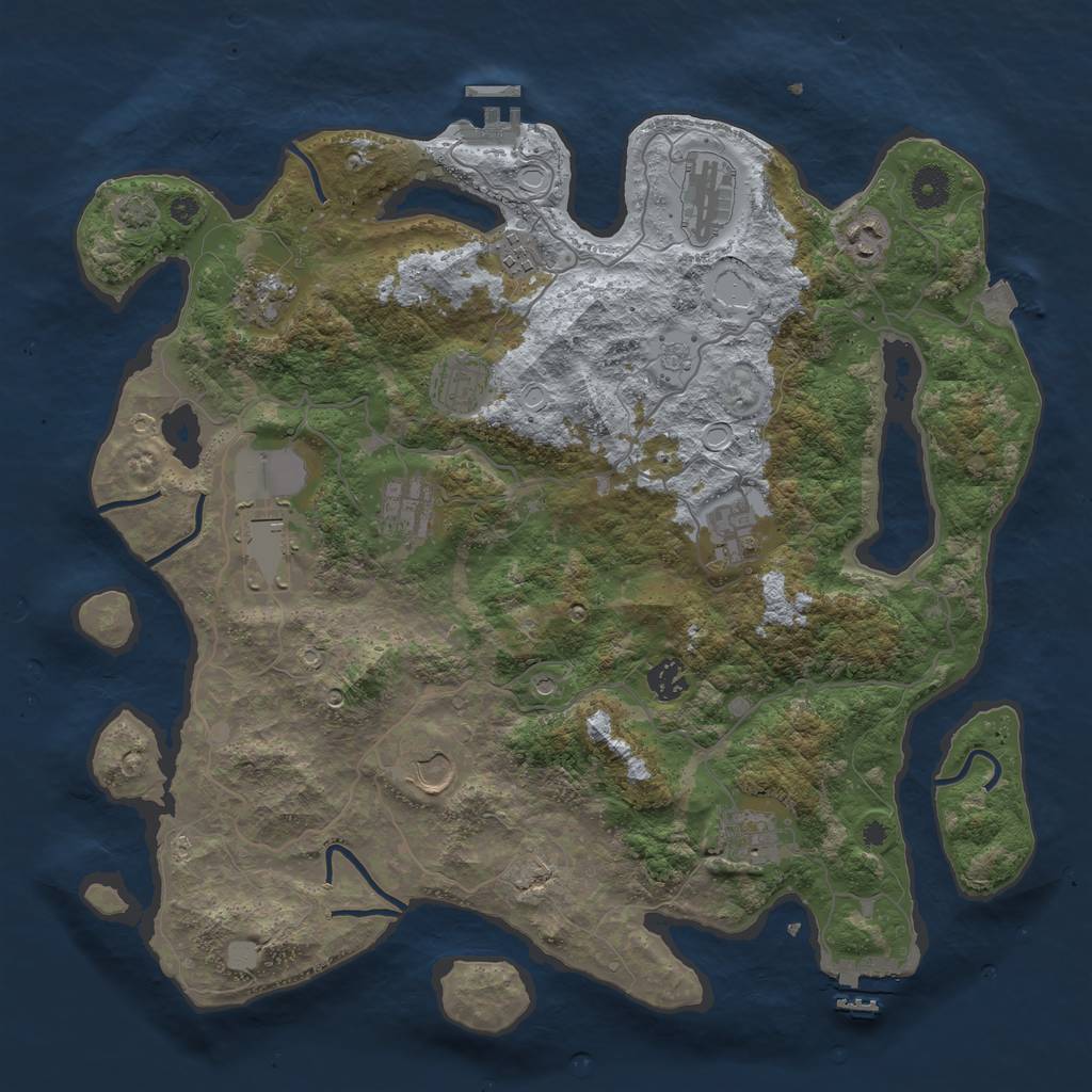 Rust Map: Procedural Map, Size: 4000, Seed: 98741565, 19 Monuments