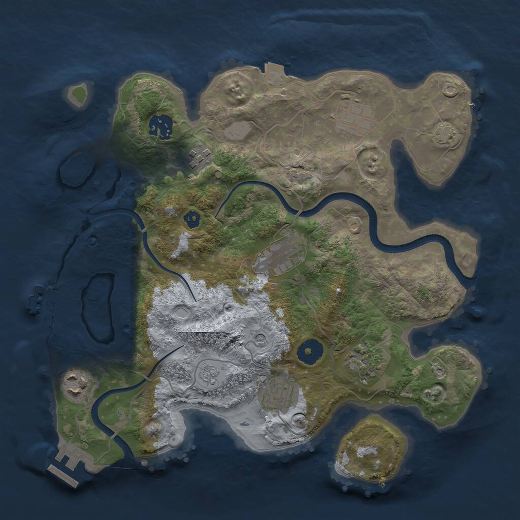 Rust Map: Procedural Map, Size: 3100, Seed: 184126710, 13 Monuments