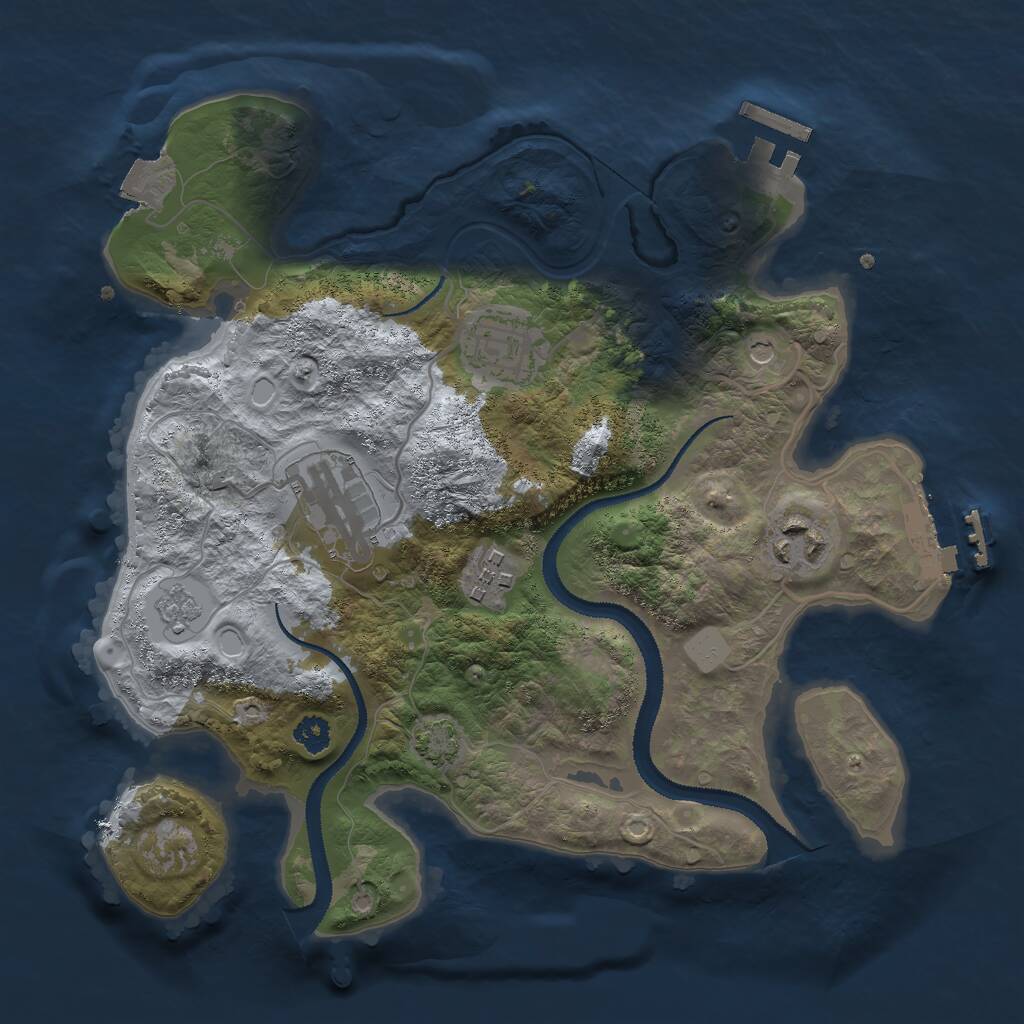 Rust Map: Procedural Map, Size: 2800, Seed: 1238296344, 10 Monuments