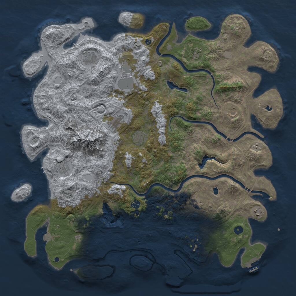 Rust Map: Procedural Map, Size: 5000, Seed: 521926010, 17 Monuments