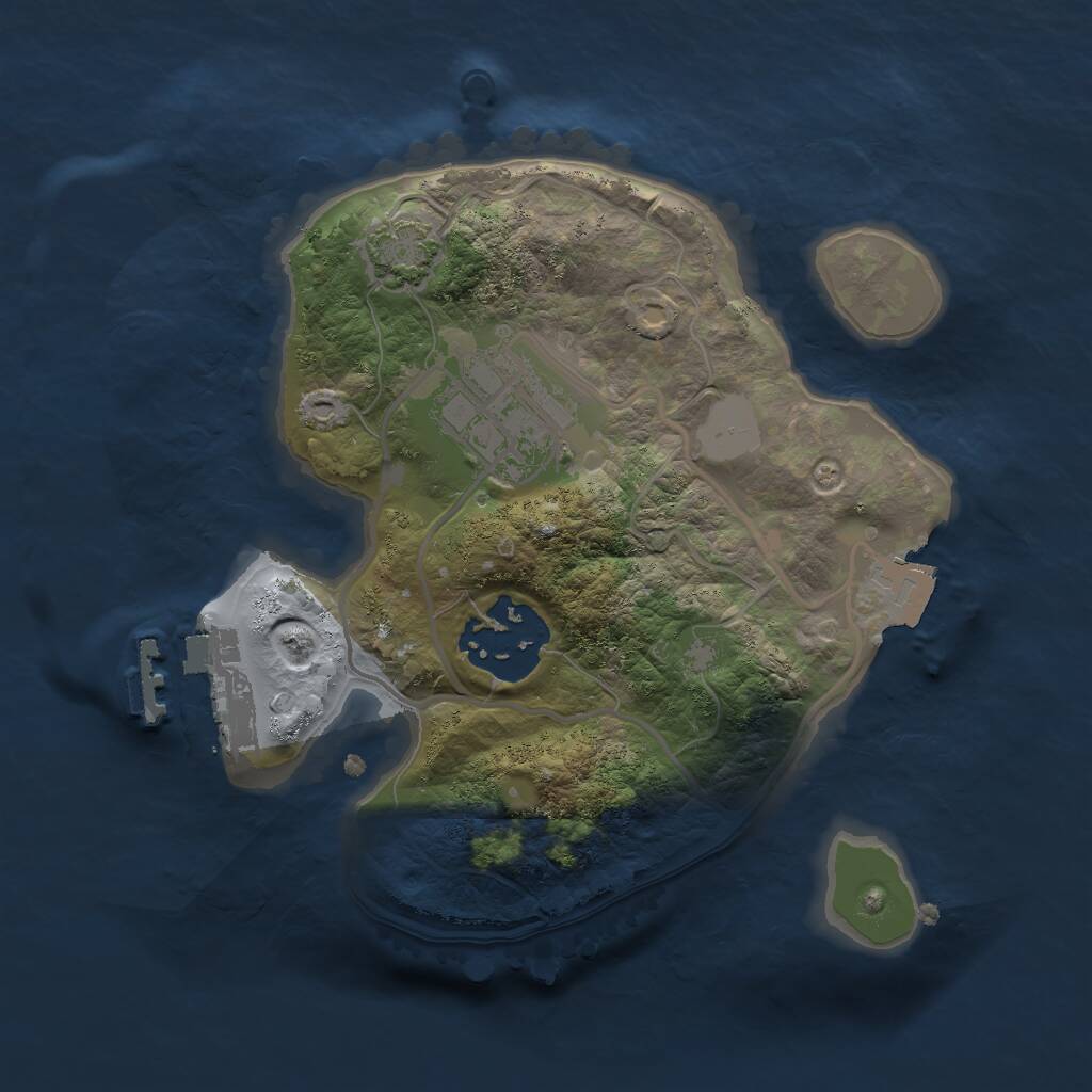 Rust Map: Procedural Map, Size: 2000, Seed: 1364296832, 5 Monuments