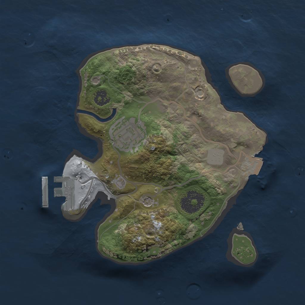 Rust Map: Procedural Map, Size: 2000, Seed: 1364296832, 6 Monuments