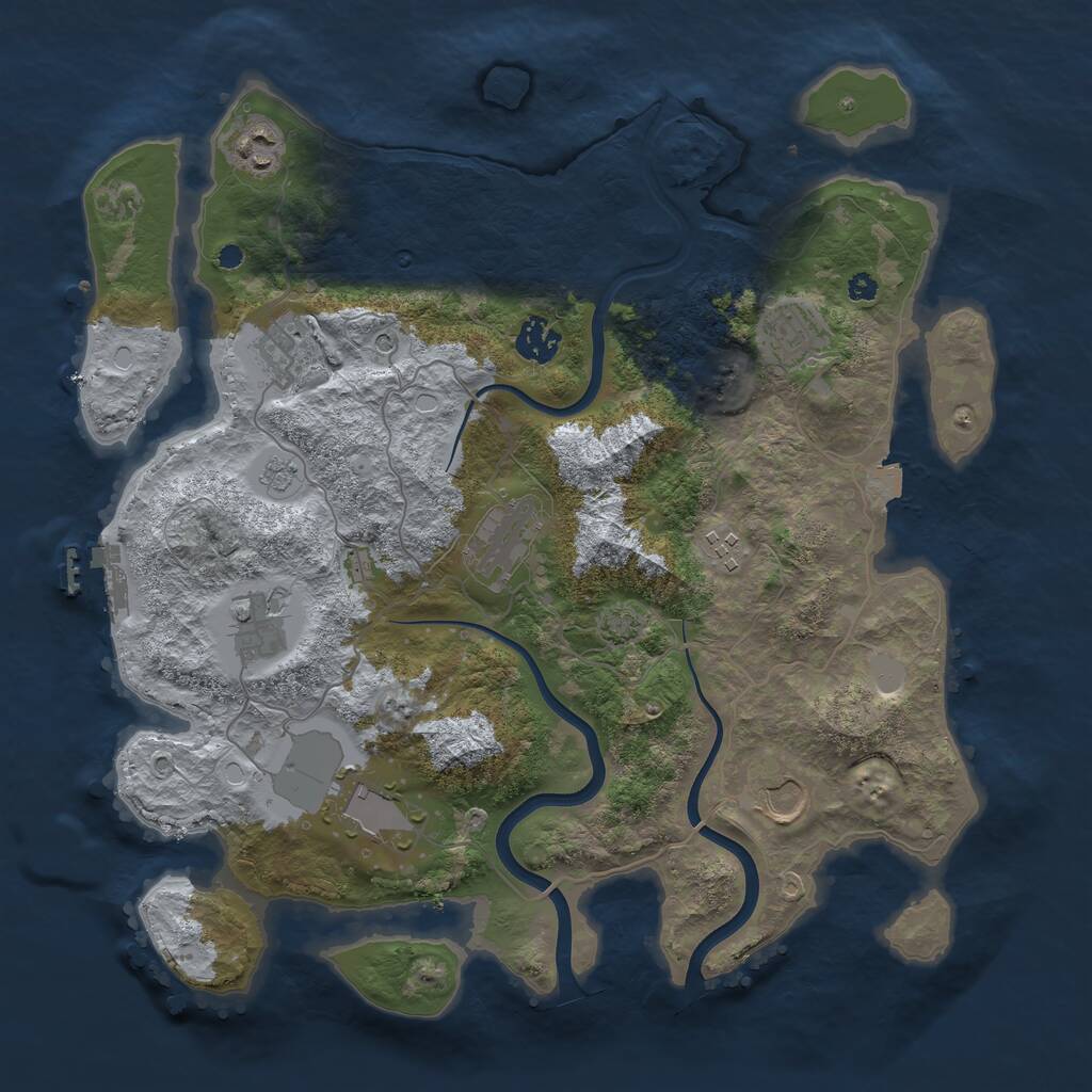 Rust Map: Procedural Map, Size: 3700, Seed: 89337231, 14 Monuments