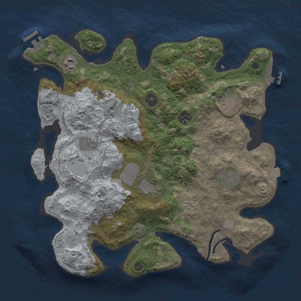 Rust Map: Procedural Map, Size: 3600, Seed: 162087583, 16 Monuments