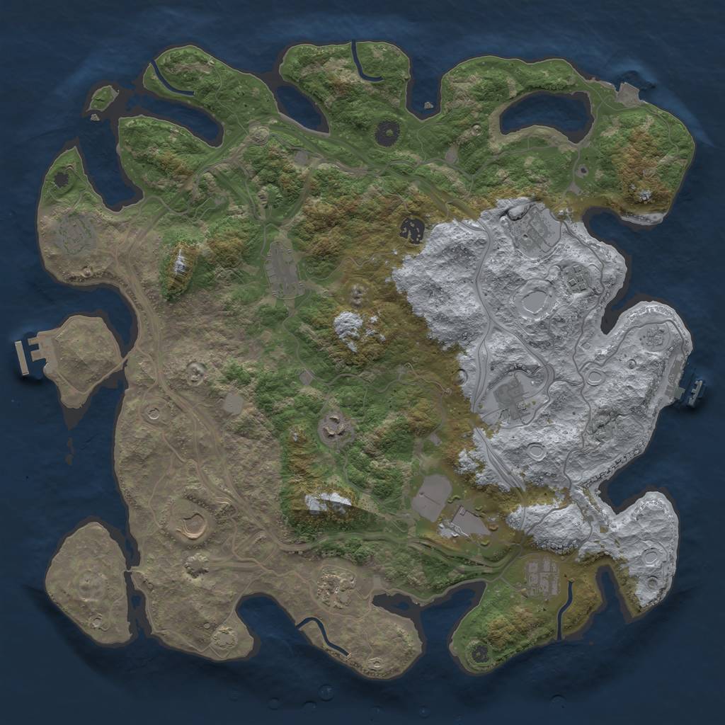 Rust Map: Procedural Map, Size: 4250, Seed: 240736595, 19 Monuments