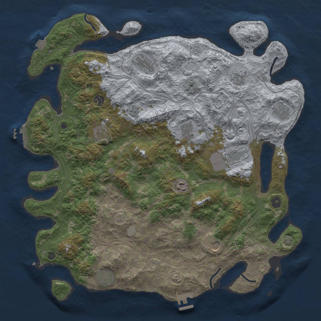 Rust Map: Procedural Map, Size: 4500, Seed: 244347, 19 Monuments