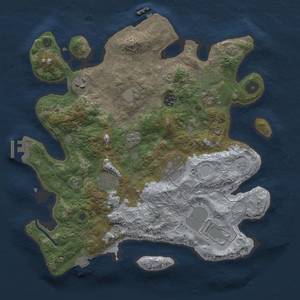 Thumbnail Rust Map: Procedural Map, Size: 3500, Seed: 321123123, 15 Monuments