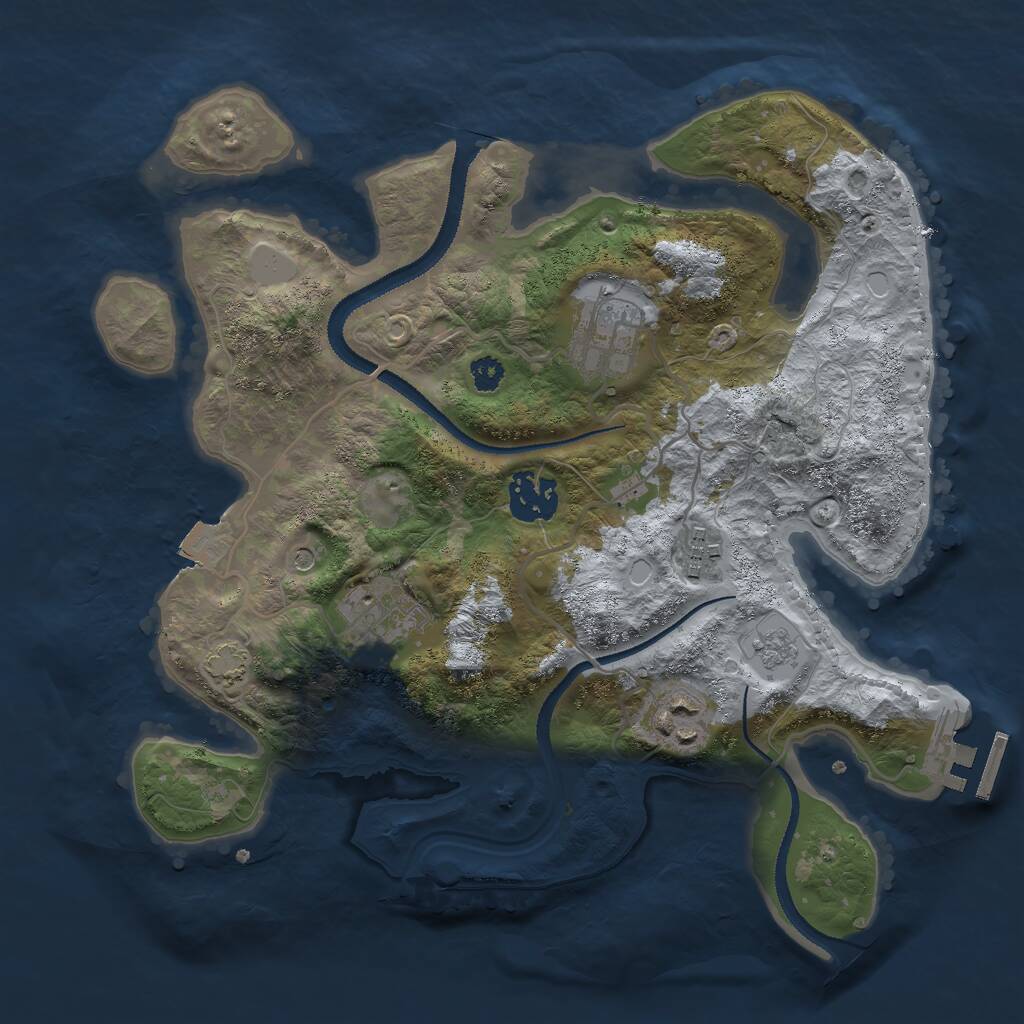 Rust Map: Procedural Map, Size: 3000, Seed: 15108, 10 Monuments