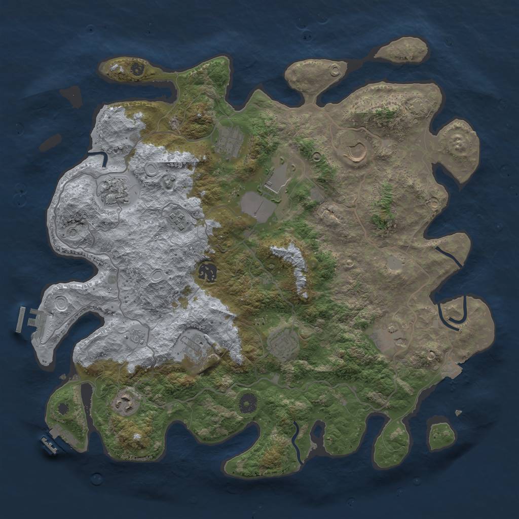 Rust Map: Procedural Map, Size: 4000, Seed: 5026, 18 Monuments