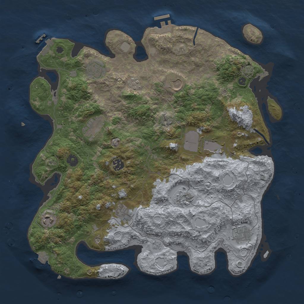 Rust Map: Procedural Map, Size: 3900, Seed: 1650, 18 Monuments
