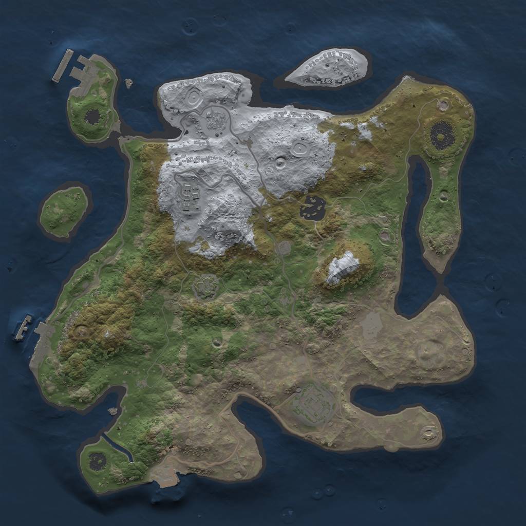 Rust Map: Procedural Map, Size: 3000, Seed: 379162128, 10 Monuments