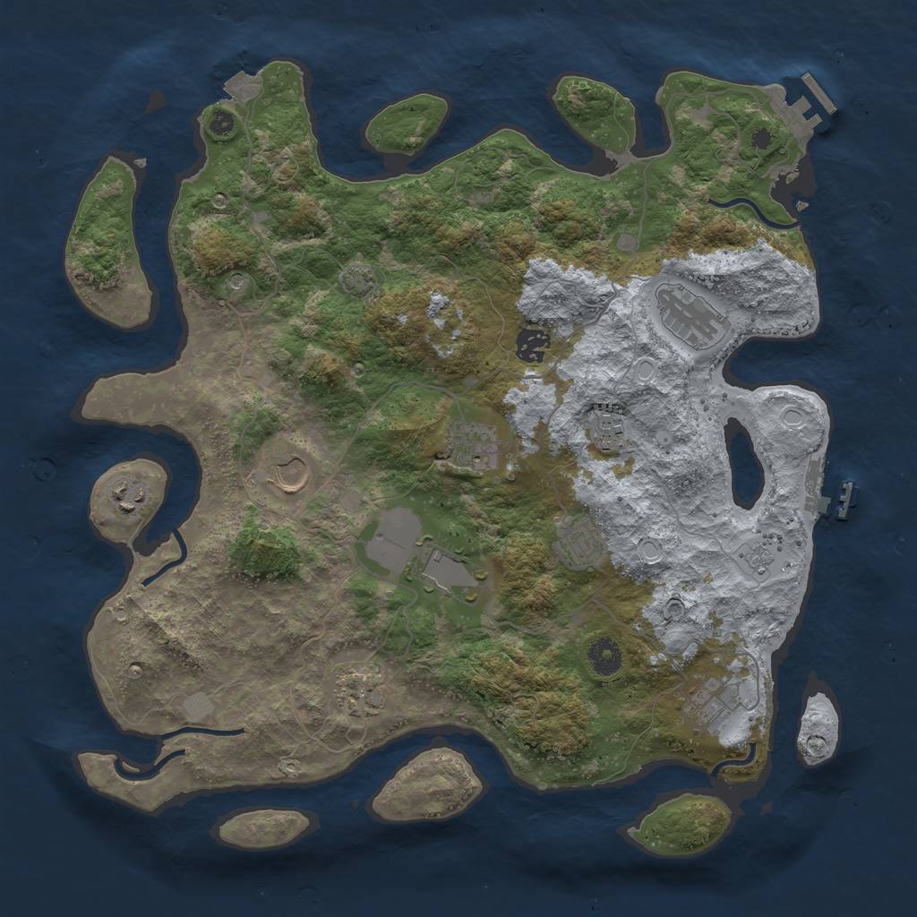 Rust Map: Procedural Map, Size: 3900, Seed: 1226, 18 Monuments
