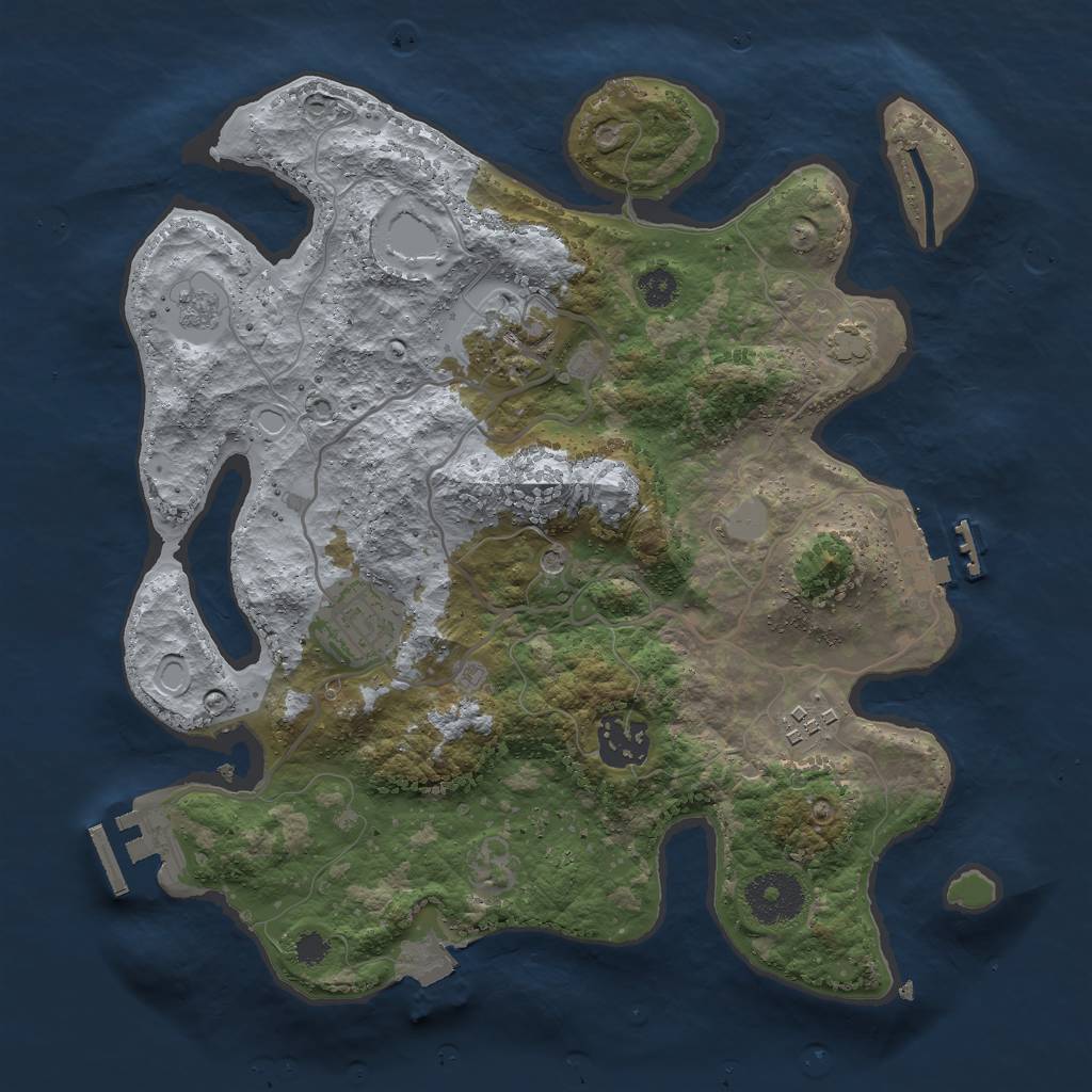 Rust Map: Procedural Map, Size: 3000, Seed: 85431, 12 Monuments