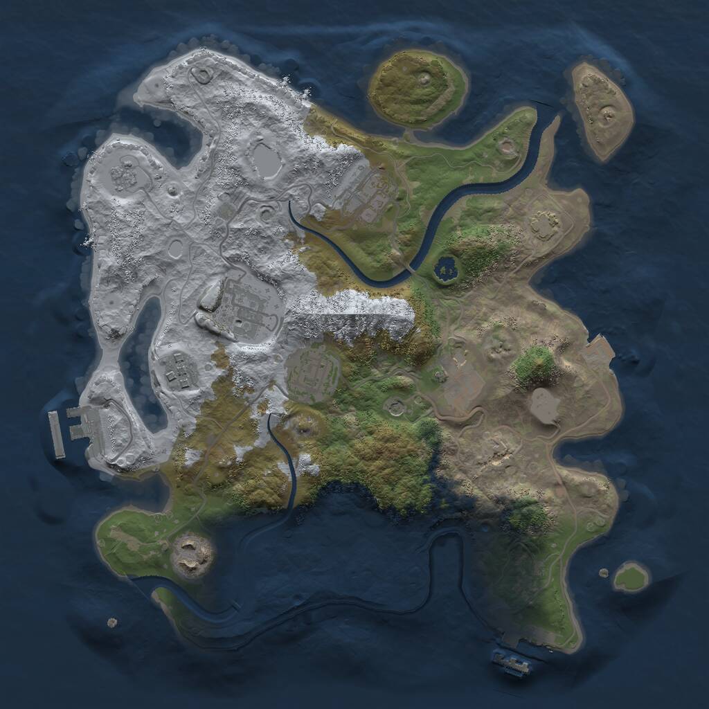 Rust Map: Procedural Map, Size: 3000, Seed: 85431, 12 Monuments
