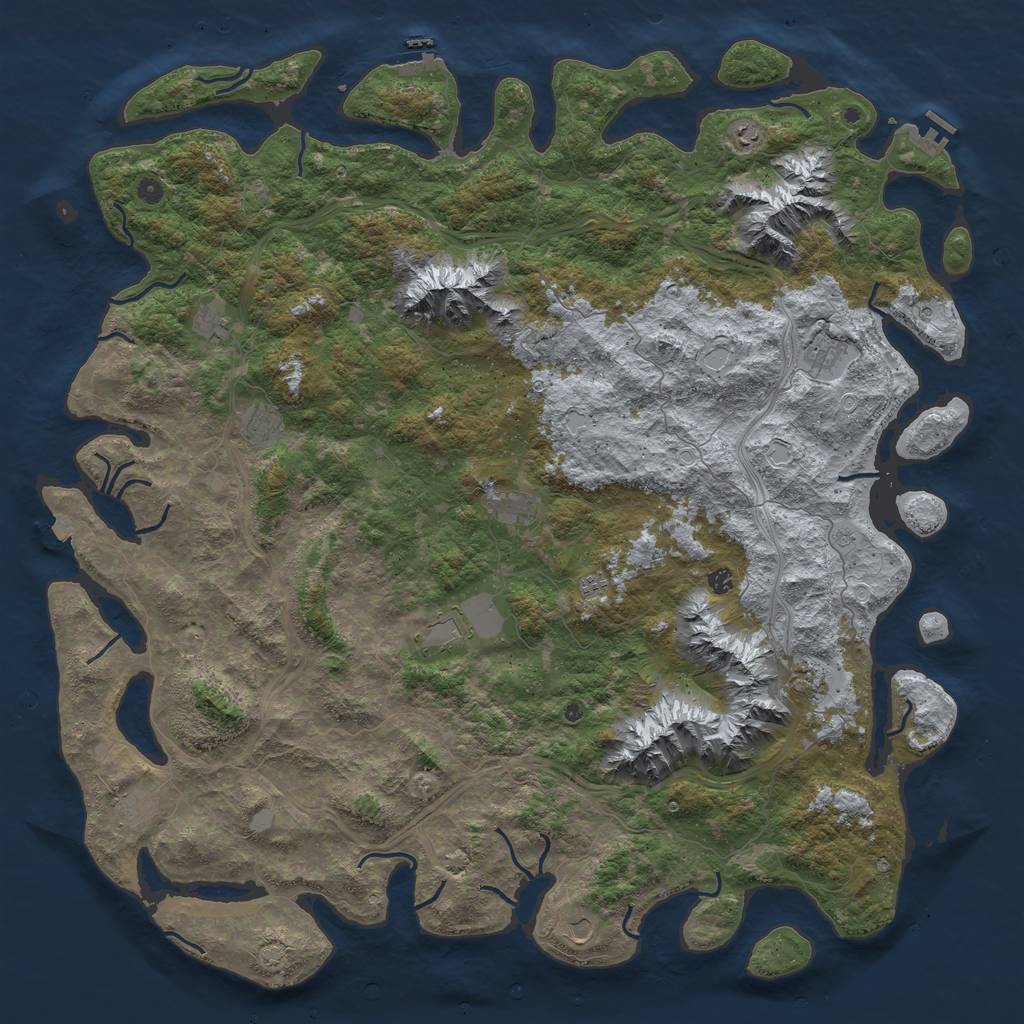 Rust Map: Procedural Map, Size: 6000, Seed: 40169817, 19 Monuments