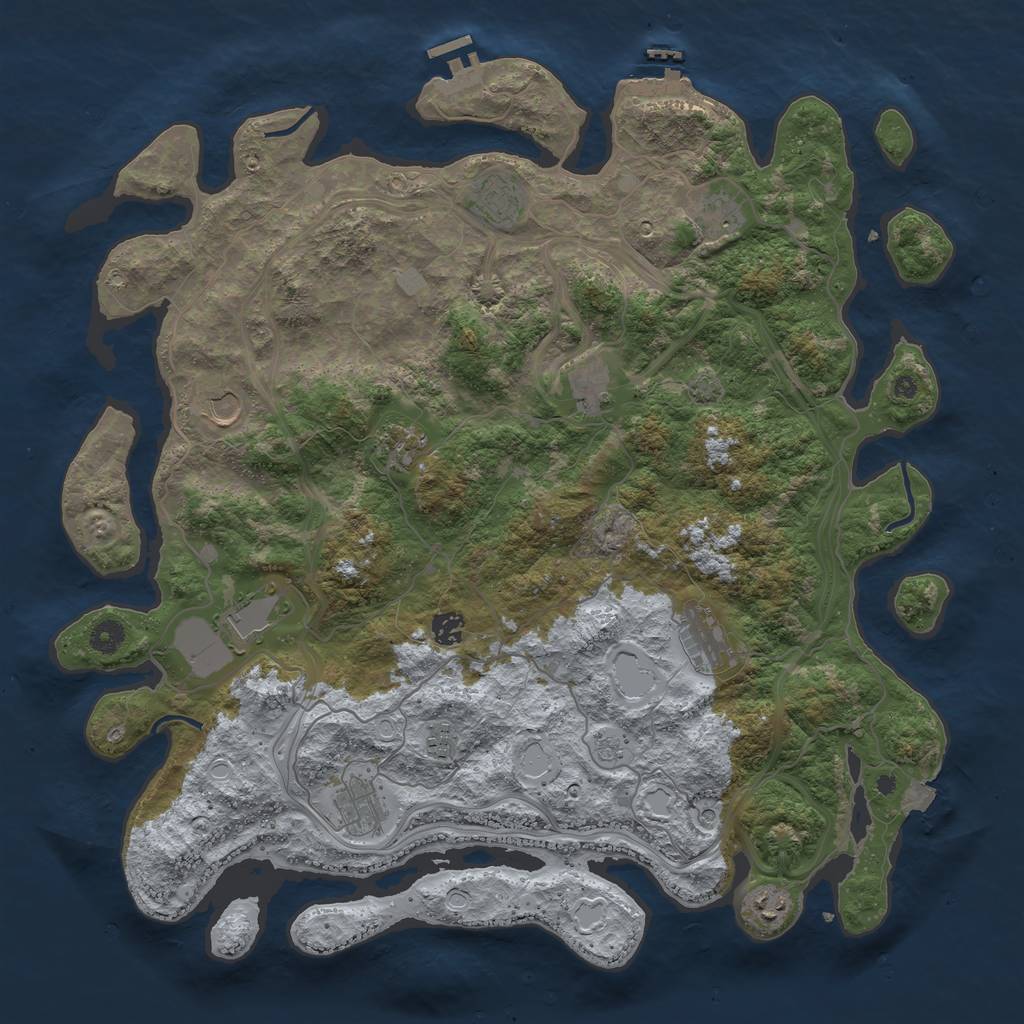 Rust Map: Procedural Map, Size: 4500, Seed: 373548115, 19 Monuments