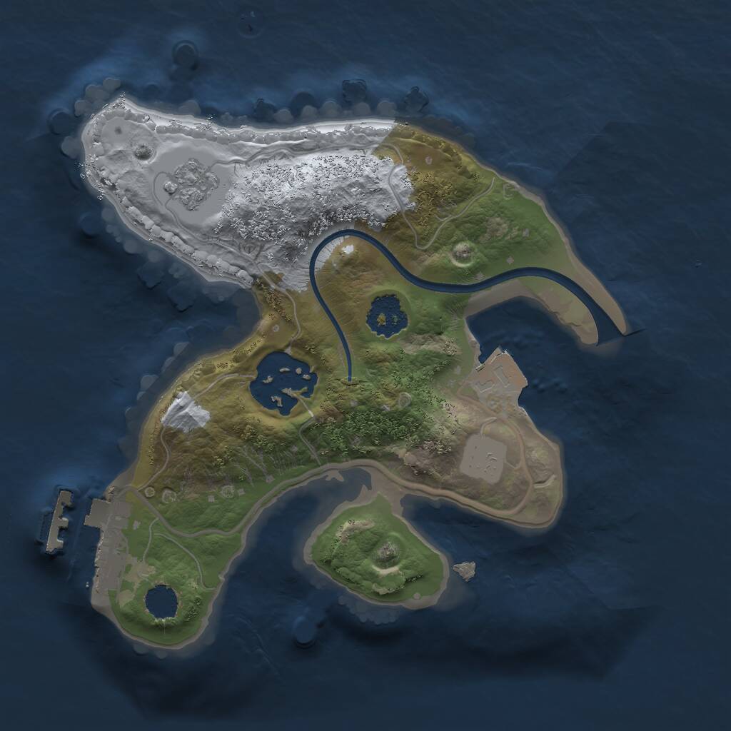 Rust Map: Procedural Map, Size: 1800, Seed: 192879, 4 Monuments