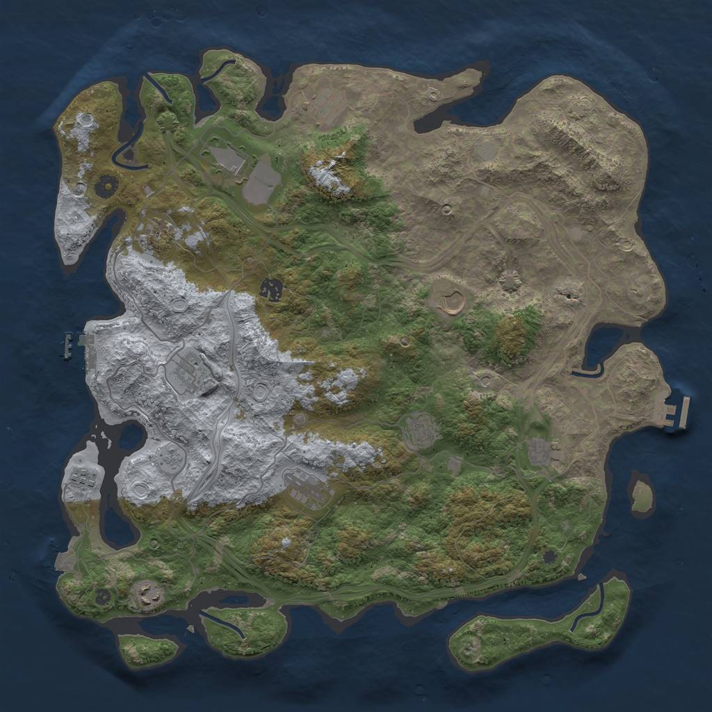 Rust Map: Procedural Map, Size: 4500, Seed: 1391264164, 19 Monuments