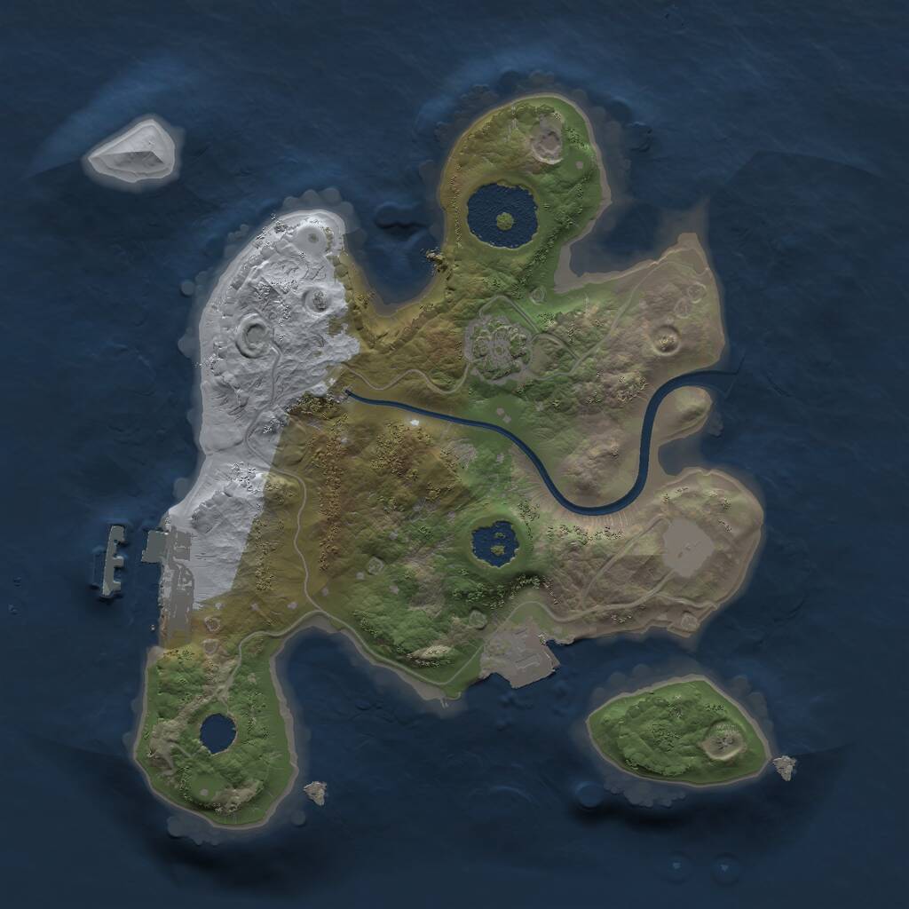 Rust Map: Procedural Map, Size: 2000, Seed: 521926010, 3 Monuments