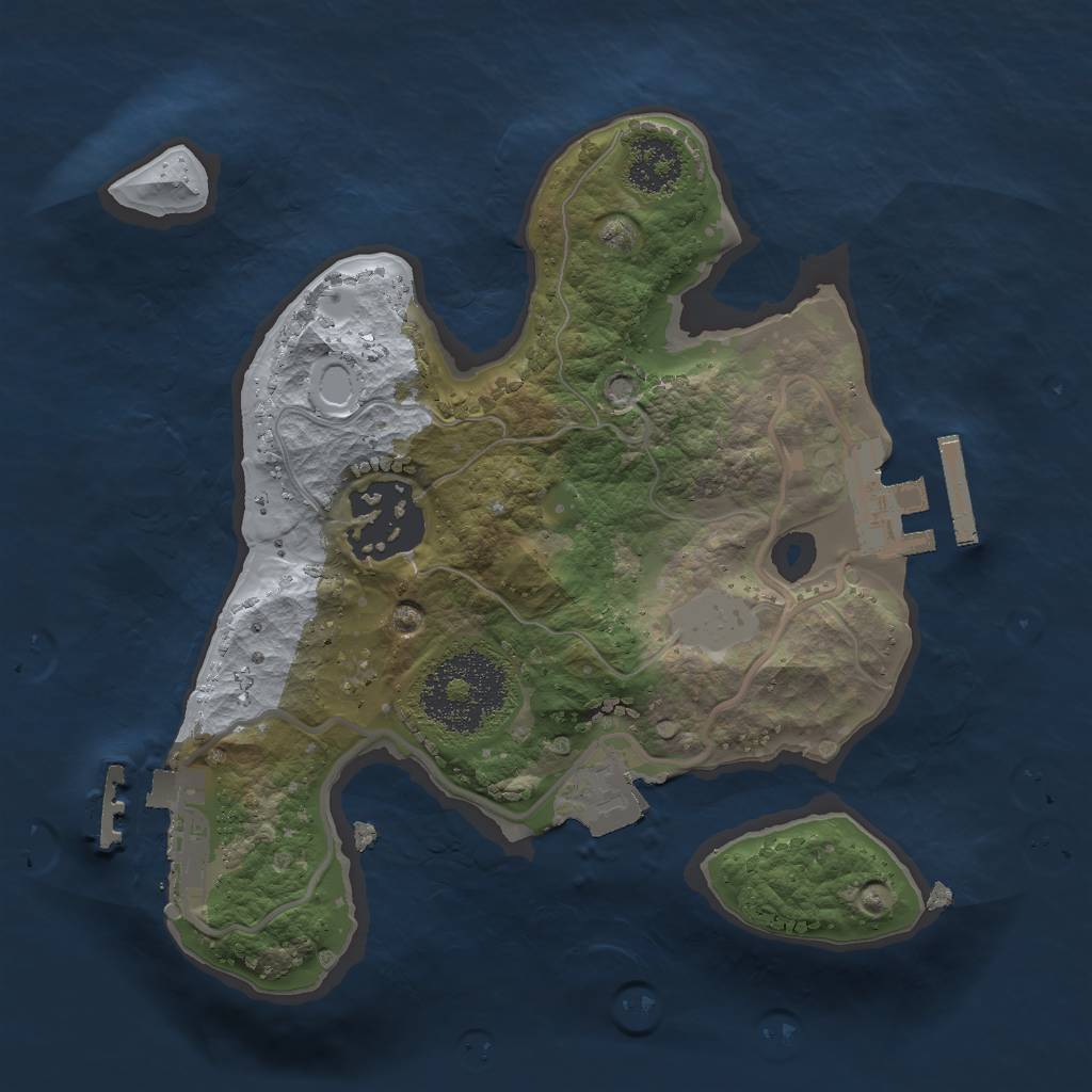 Rust Map: Procedural Map, Size: 2000, Seed: 521926010, 6 Monuments