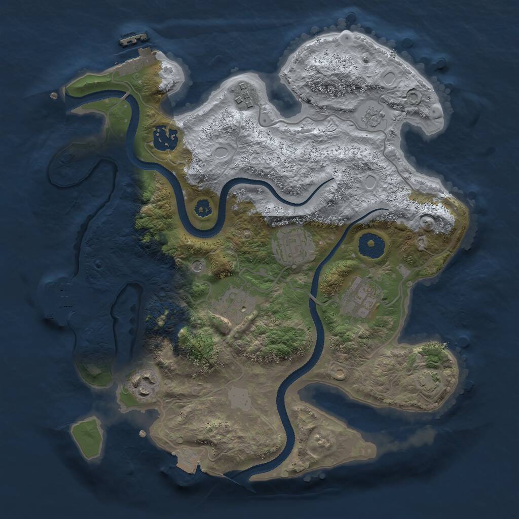 Rust Map: Procedural Map, Size: 3000, Seed: 1367021090, 12 Monuments