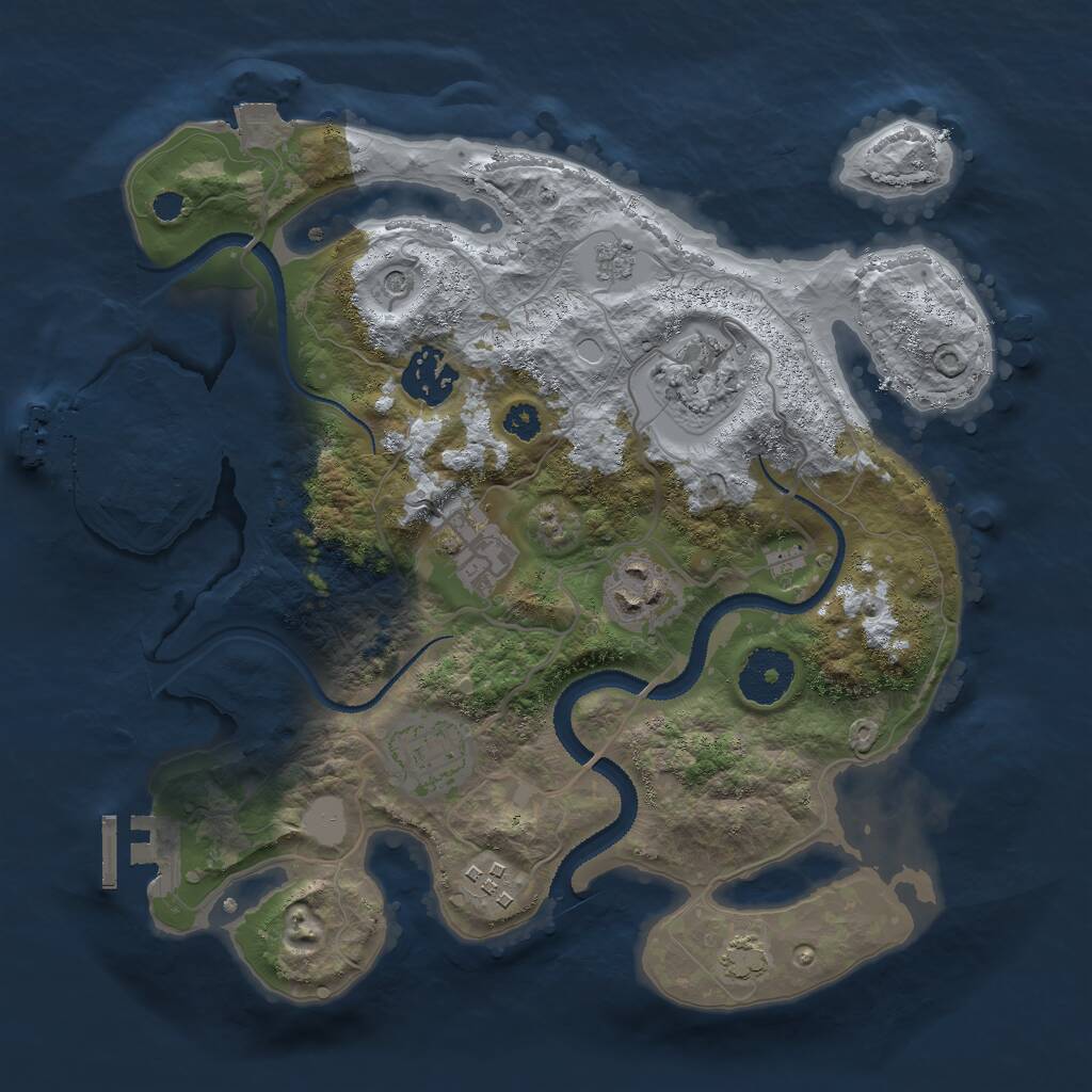 Rust Map: Procedural Map, Size: 3000, Seed: 497897882, 12 Monuments