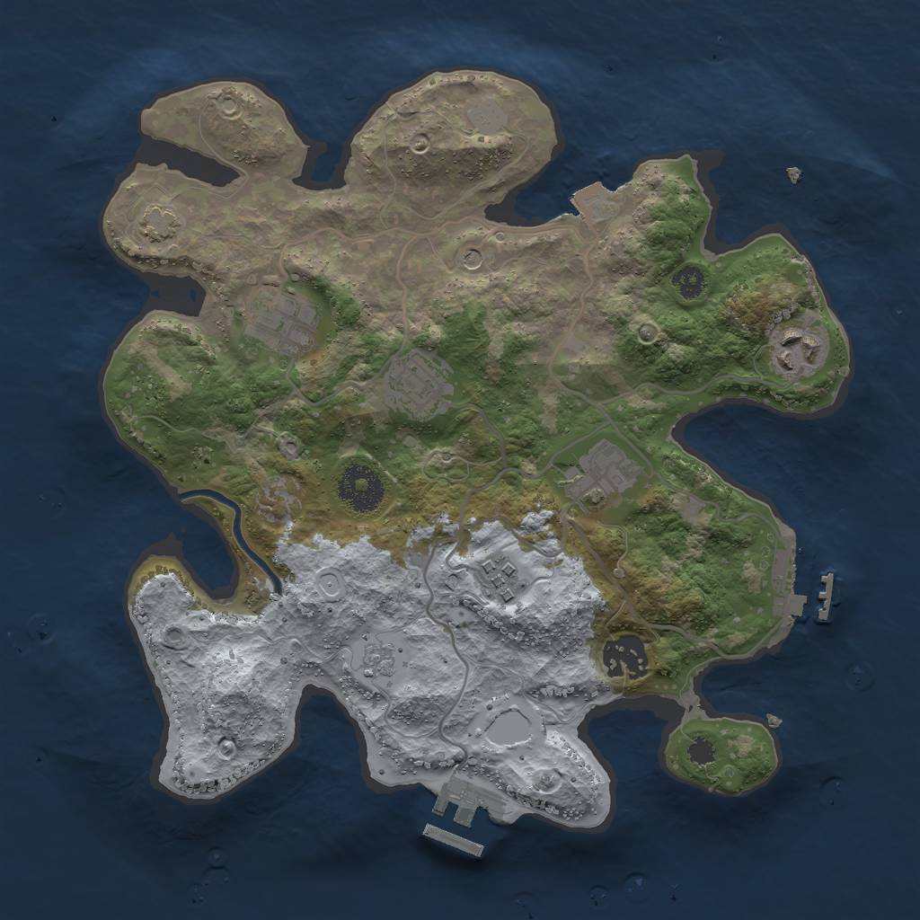 Rust Map: Procedural Map, Size: 3000, Seed: 9856174, 14 Monuments