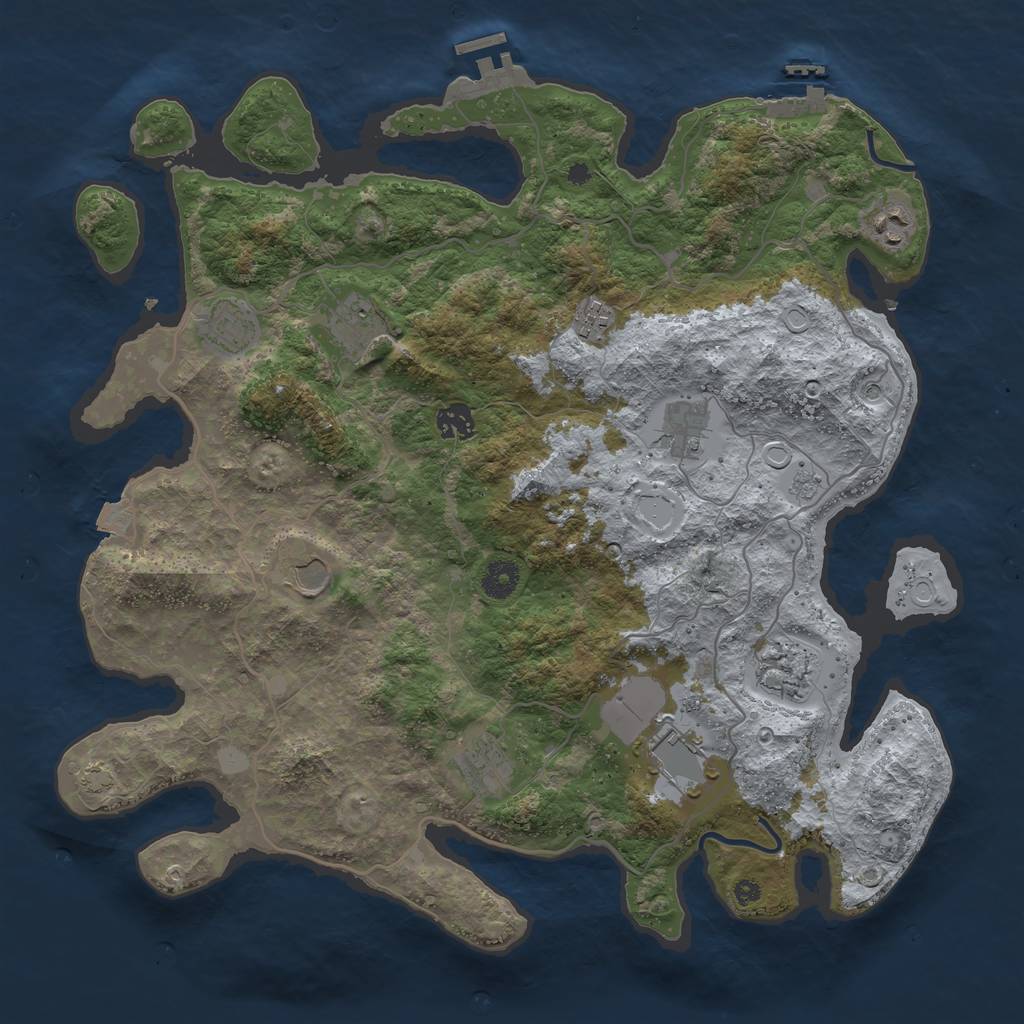 Rust Map: Procedural Map, Size: 4000, Seed: 1182778155, 18 Monuments
