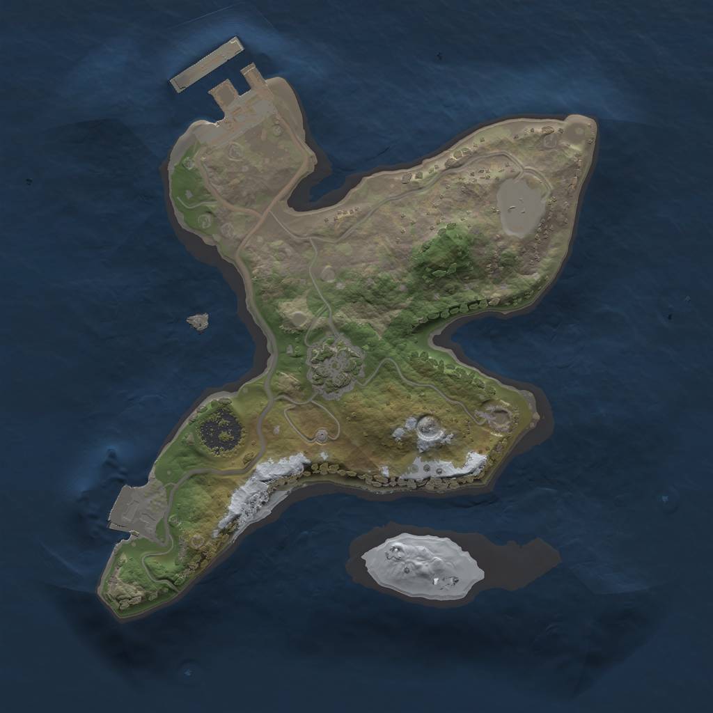 Rust Map: Procedural Map, Size: 1800, Seed: 182743499, 5 Monuments