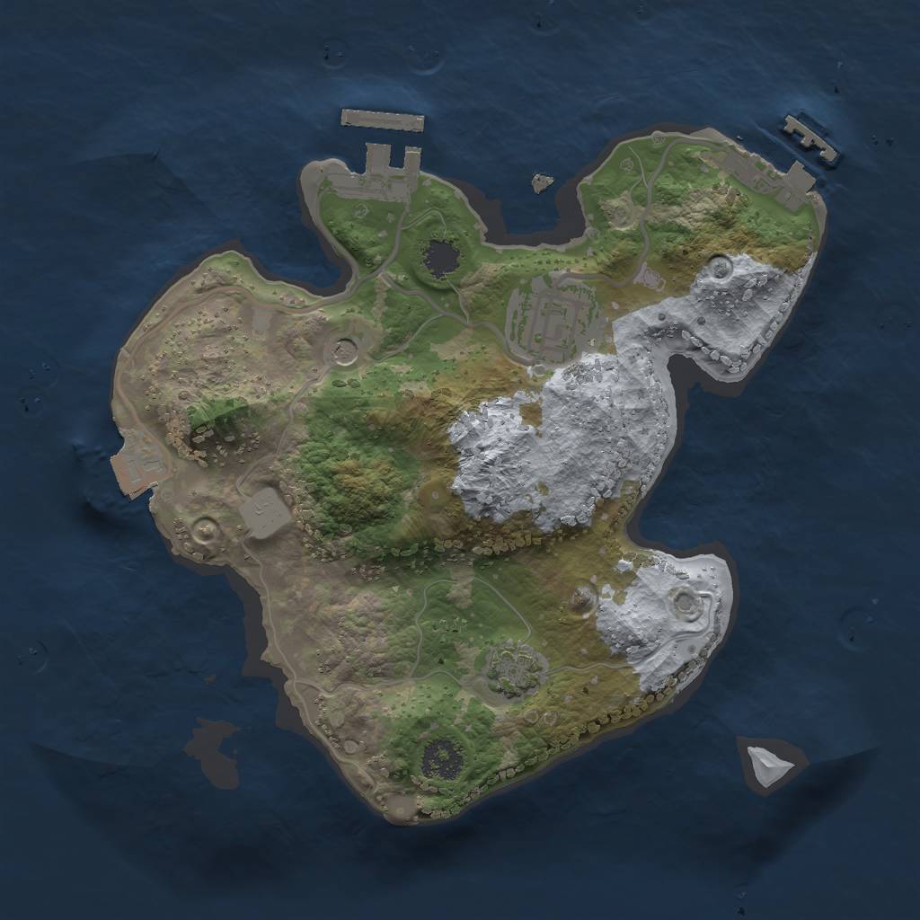 Rust Map: Procedural Map, Size: 2250, Seed: 1015903027, 8 Monuments