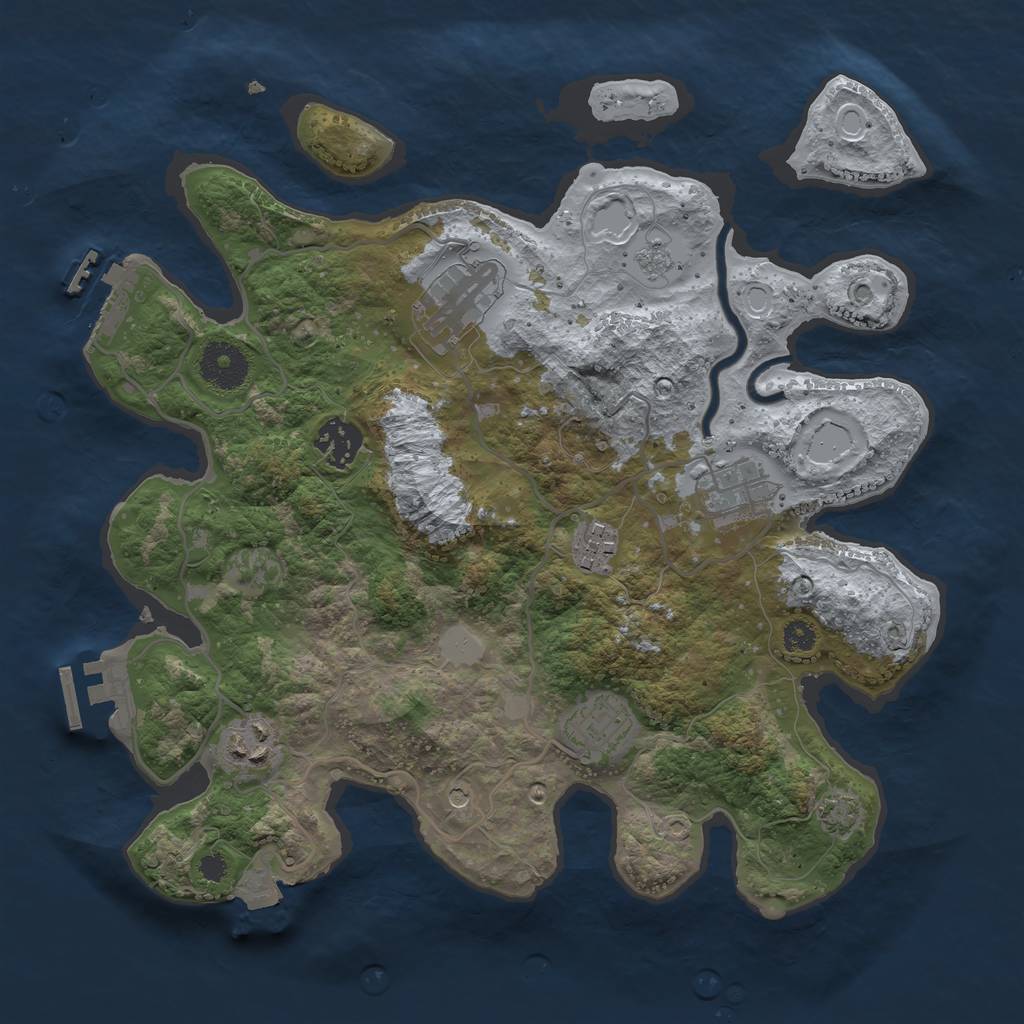 Rust Map: Procedural Map, Size: 3250, Seed: 708131407, 14 Monuments