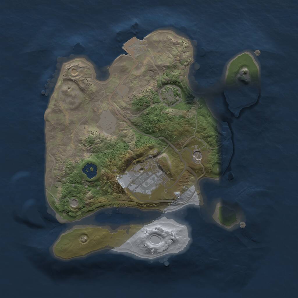 Rust Map: Procedural Map, Size: 2000, Seed: 14121, 4 Monuments