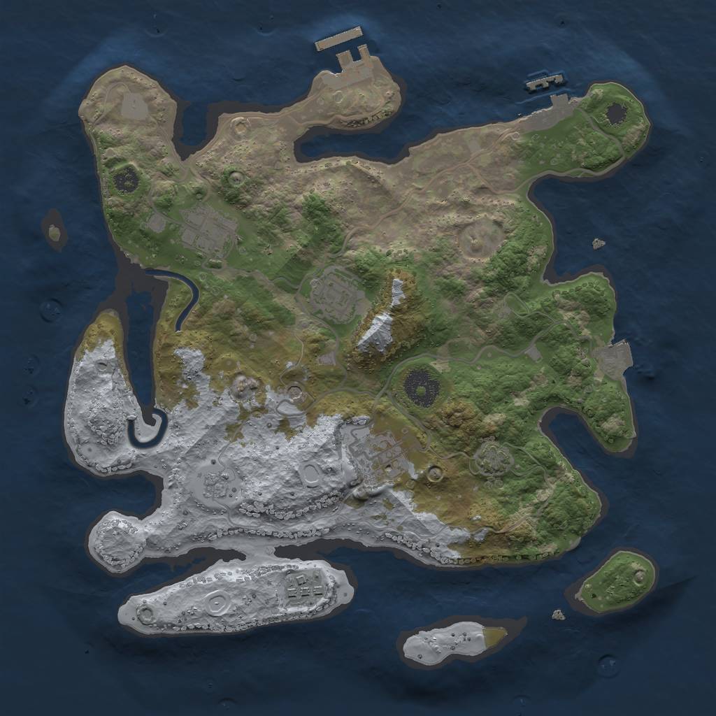 Rust Map: Procedural Map, Size: 3000, Seed: 1778001282, 12 Monuments