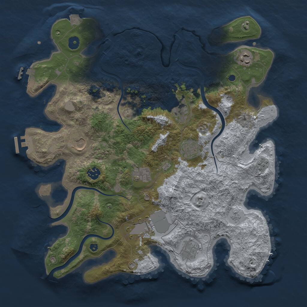 Rust Map: Procedural Map, Size: 3750, Seed: 239055, 15 Monuments