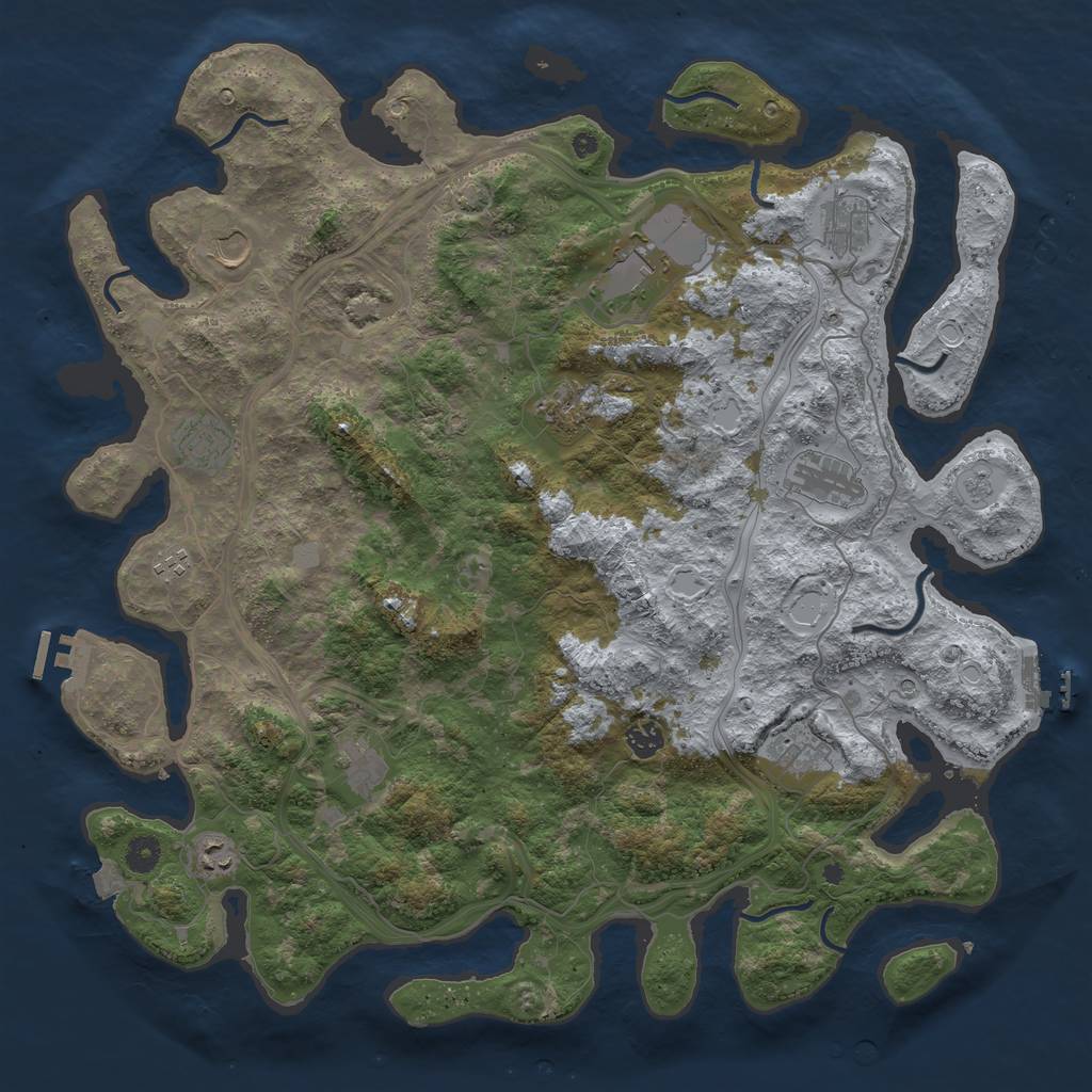 Rust Map: Procedural Map, Size: 4500, Seed: 1854293767, 19 Monuments