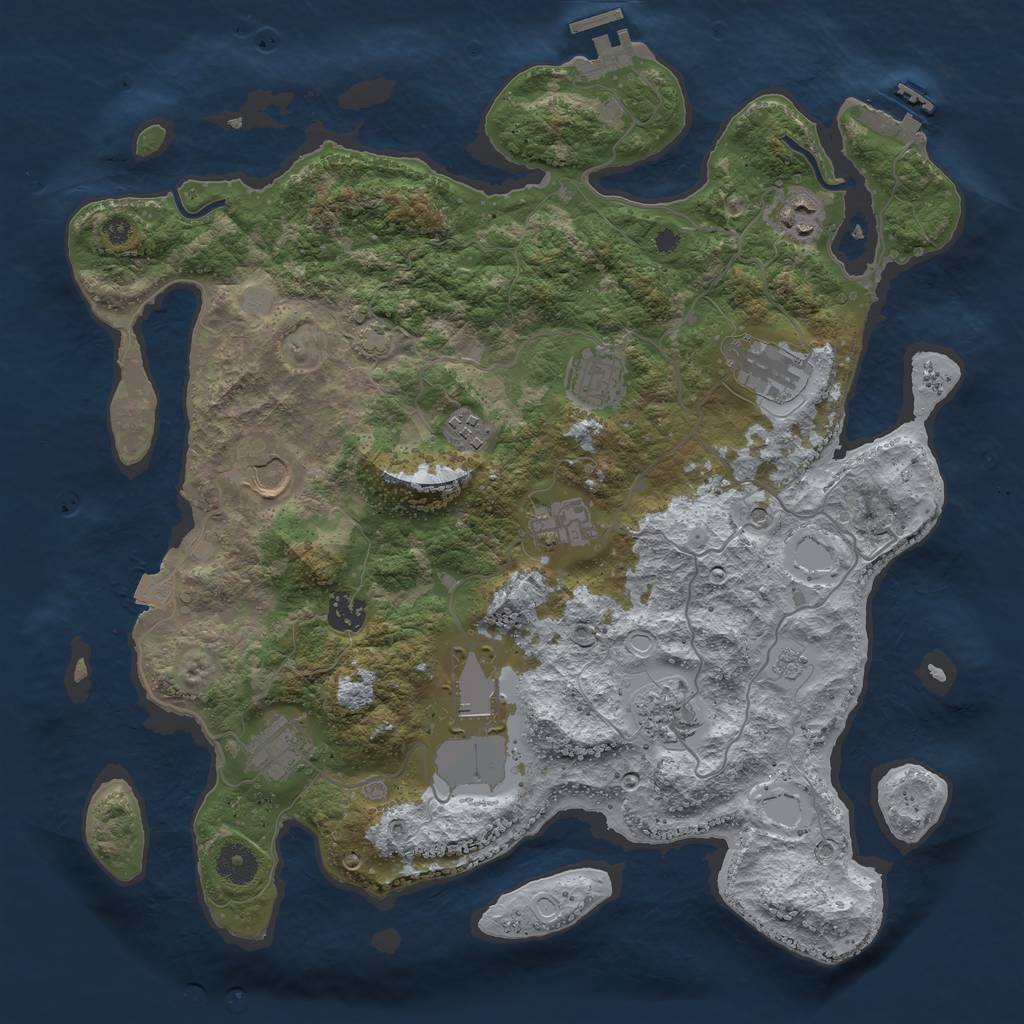 Rust Map: Procedural Map, Size: 3800, Seed: 2660, 18 Monuments