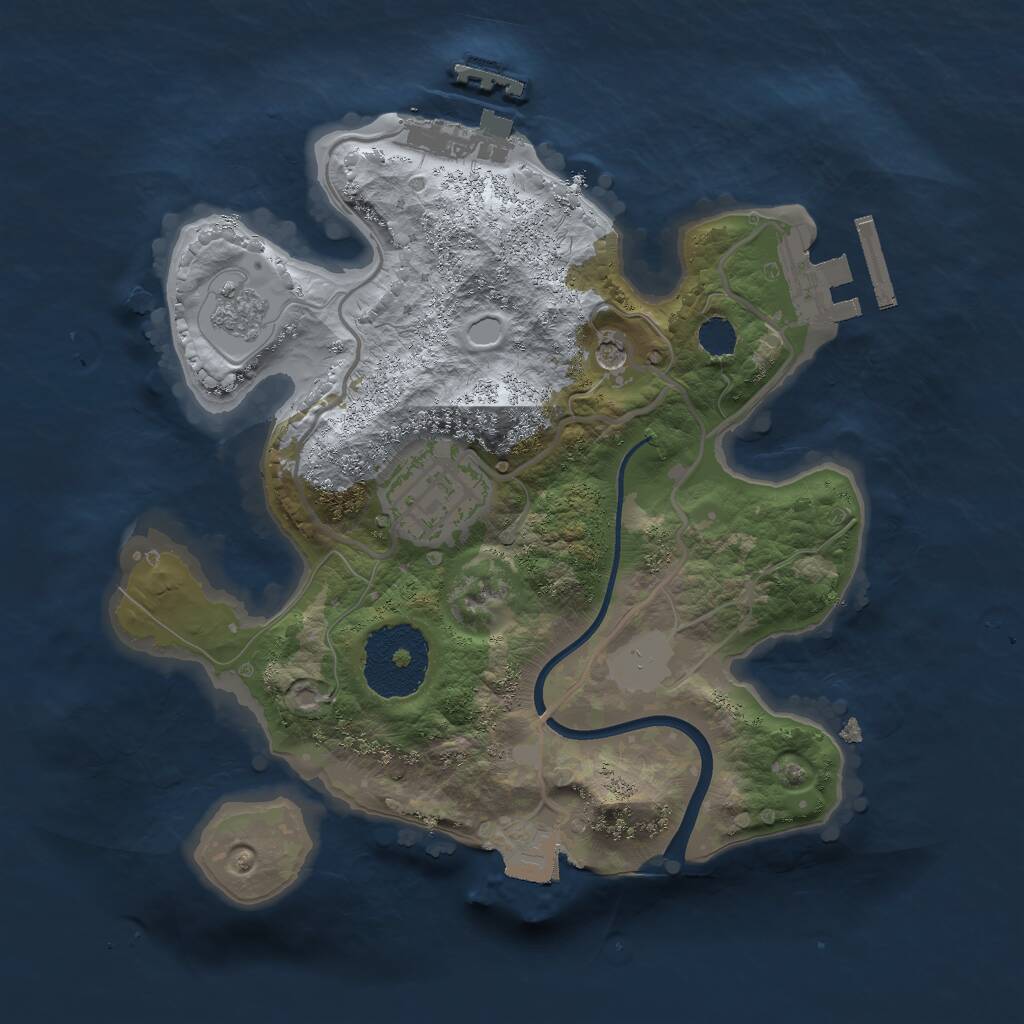 Rust Map: Procedural Map, Size: 2200, Seed: 8937, 6 Monuments