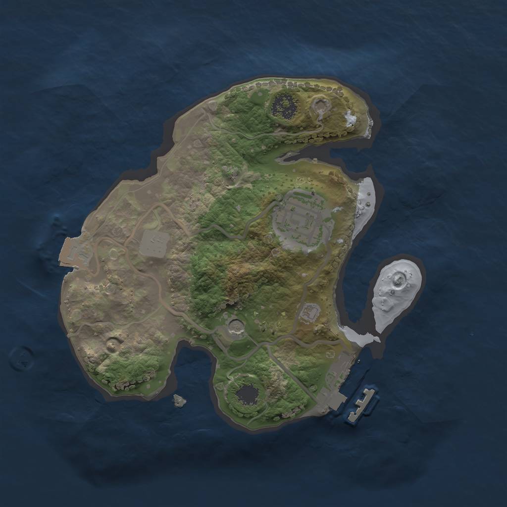 Rust Map: Procedural Map, Size: 2000, Seed: 9146452, 6 Monuments