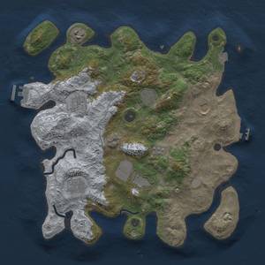 Thumbnail Rust Map: Procedural Map, Size: 3500, Seed: 1377820342, 15 Monuments