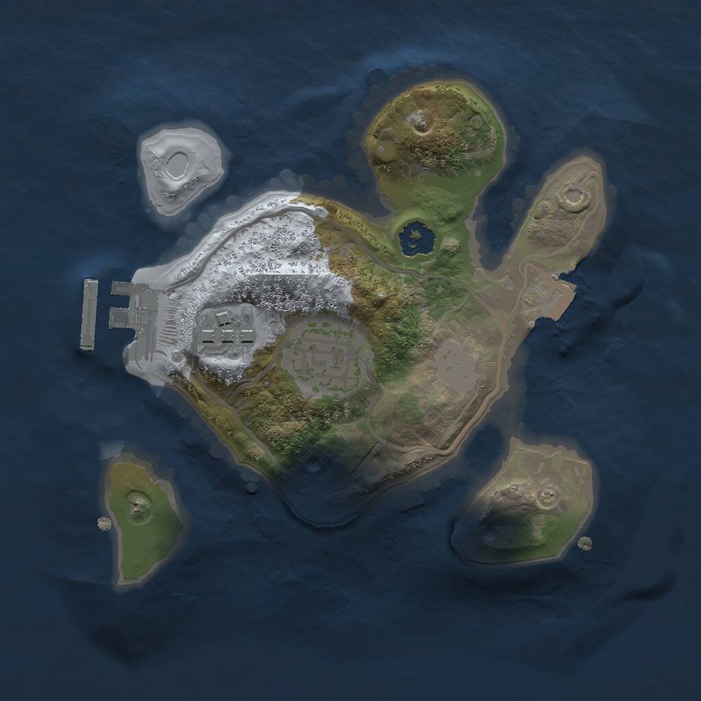 Rust Map: Procedural Map, Size: 2000, Seed: 12458, 4 Monuments