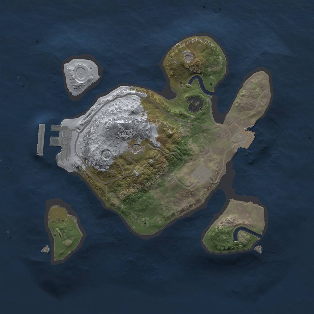 Rust Map: Procedural Map, Size: 2000, Seed: 12458, 5 Monuments