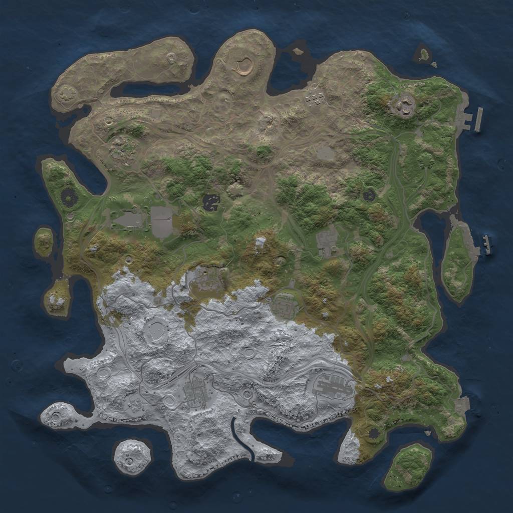 Rust Map: Procedural Map, Size: 4250, Seed: 169108786, 19 Monuments