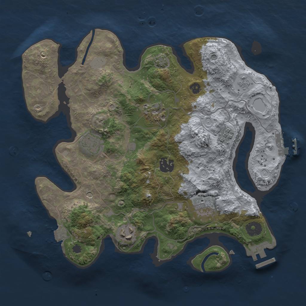 Rust Map: Procedural Map, Size: 3000, Seed: 275662787, 14 Monuments