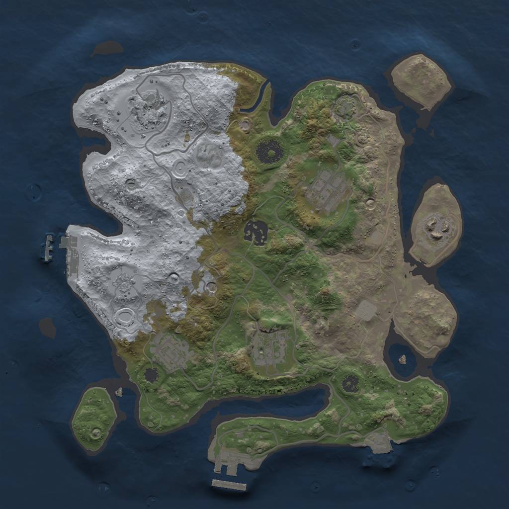 Rust Map: Procedural Map, Size: 3000, Seed: 895, 14 Monuments